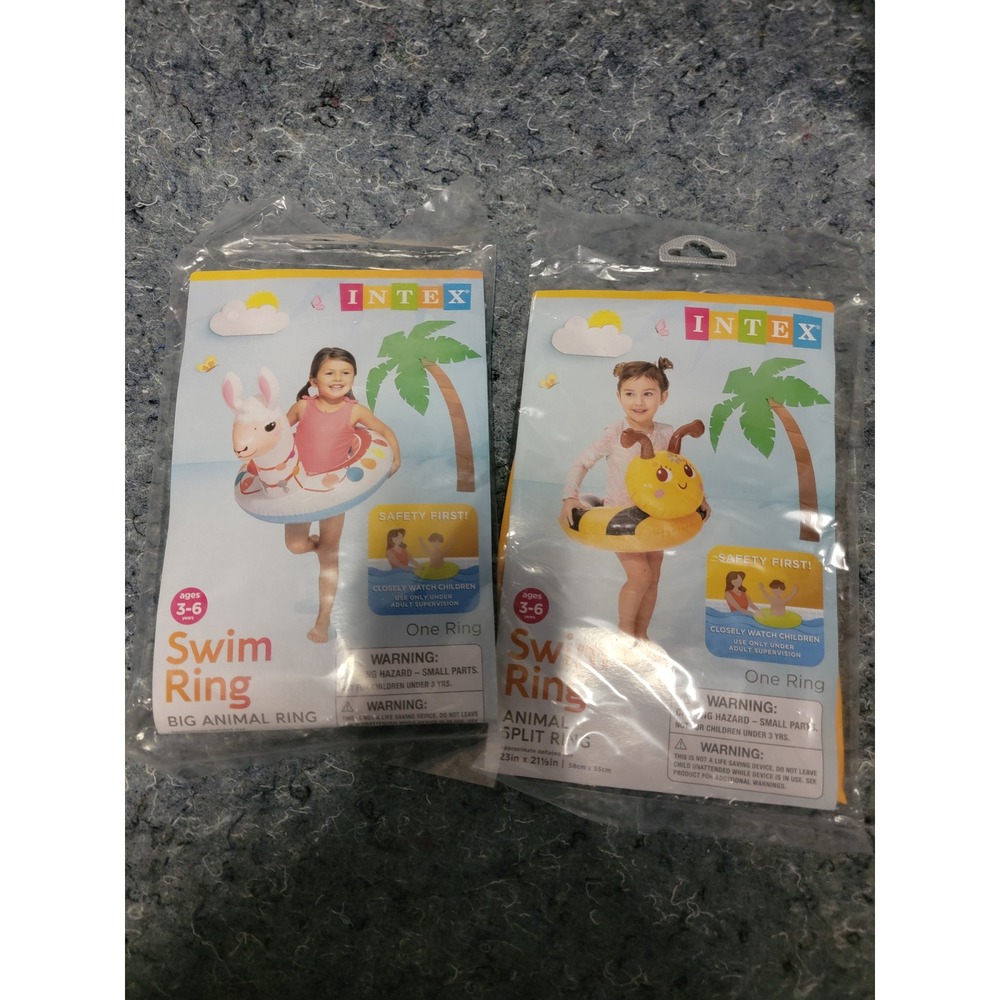 INTEX Blow-up Swim Ring Big Animal Ring‎ w/Animal Split Ring 2pc Ages 3-6 years